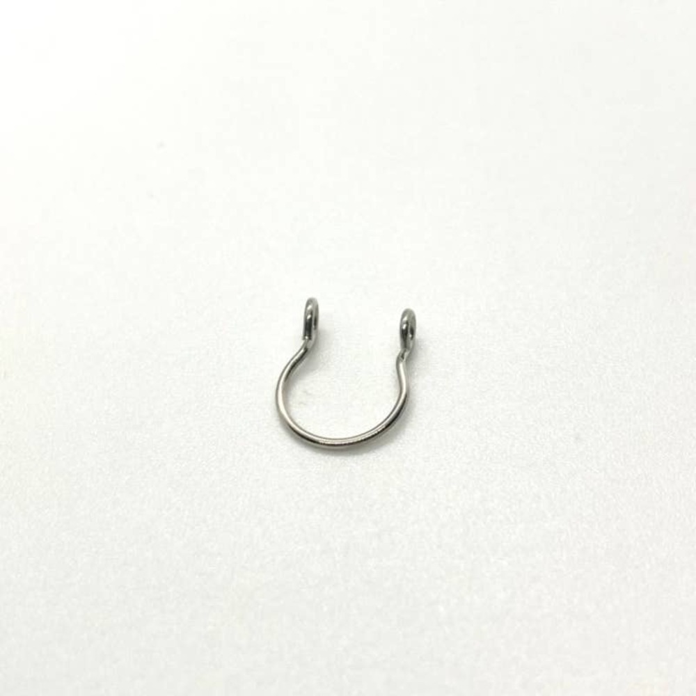 Silver Fake Septum Nose Ring Cuff Single - Picture 4 of 6